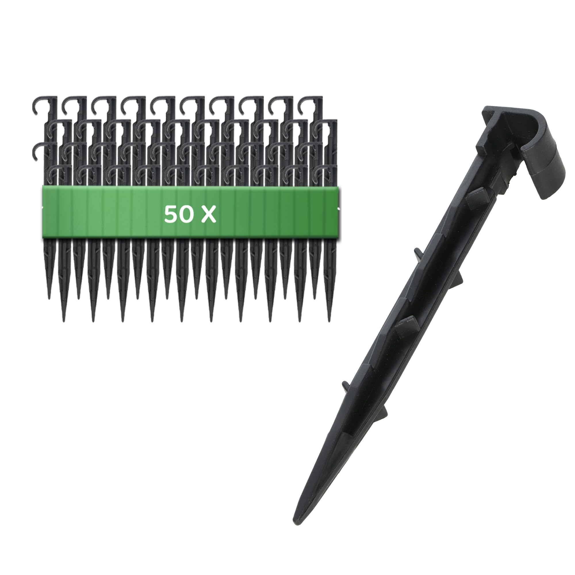 GARDENIX Ancoraggio per tubo da giardino, 50 pezzi – Ancoraggio di fissaggio per tubo antigoccia, irrigazione picchetto – Ø 16 mm – Tubo di perla, forcella stabile e infrangibile, lunga durata,