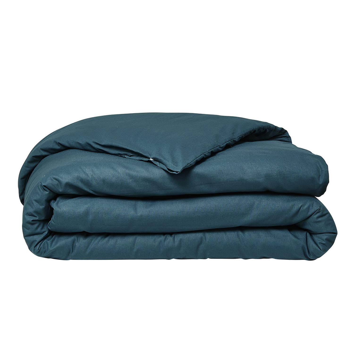 Housse de couette TODAY en coton bio bleu paon 240x260 cm haut de gamme