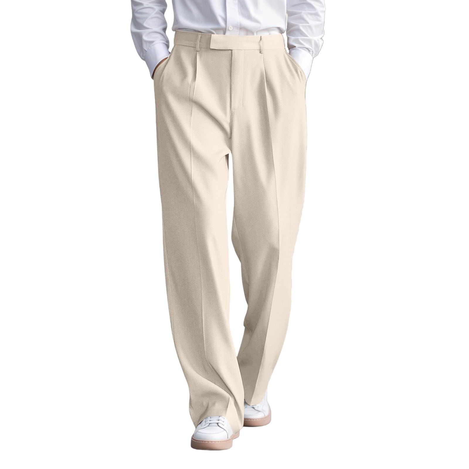 Pantalon confortable uni devant plat pour homme actif - 6