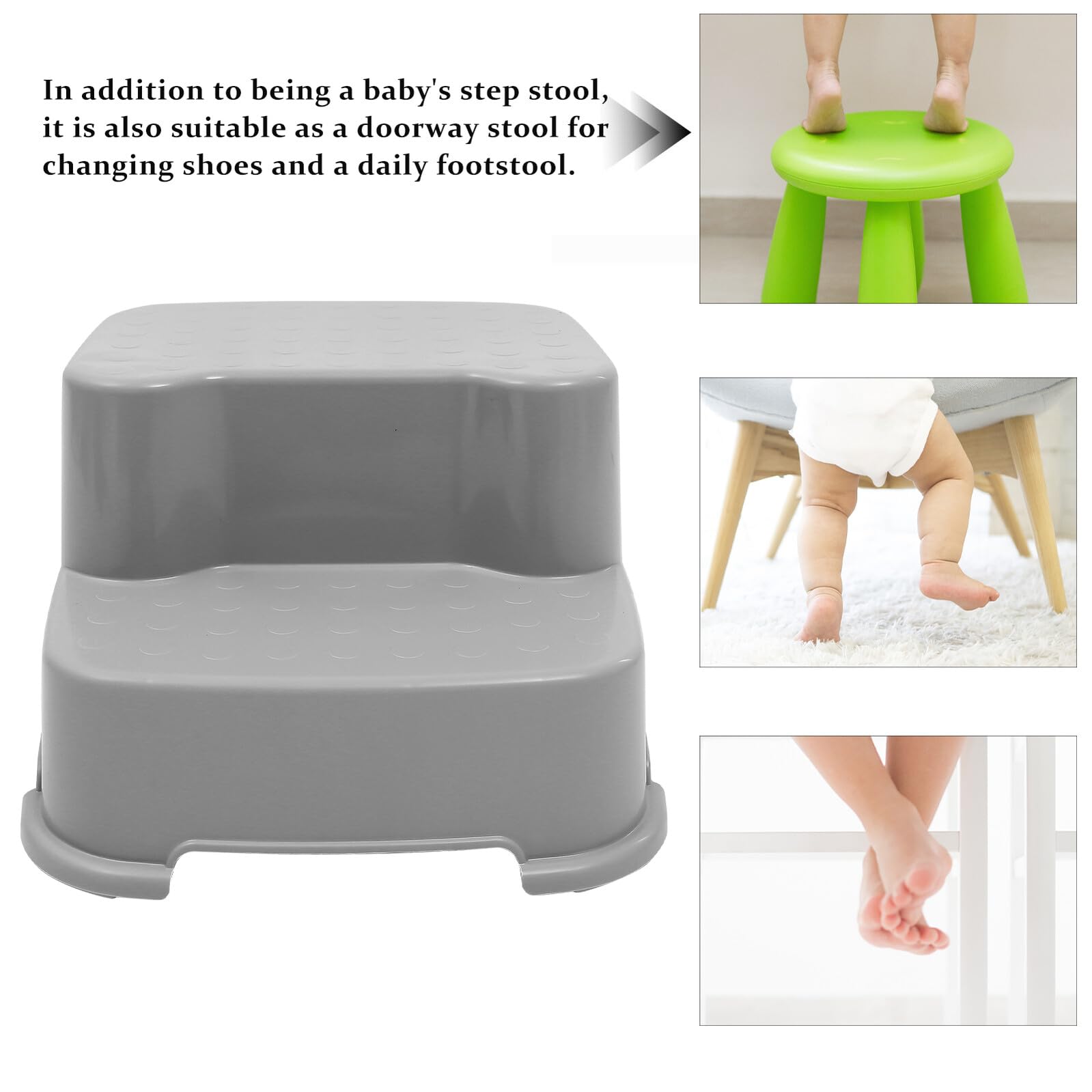 CLISPEED Taburete de Entrenamiento para Niños Pequeños Antideslizante de PP y TPE Forma Redonda para Baño y Protección Segura del Ñiño Color Aleatorio