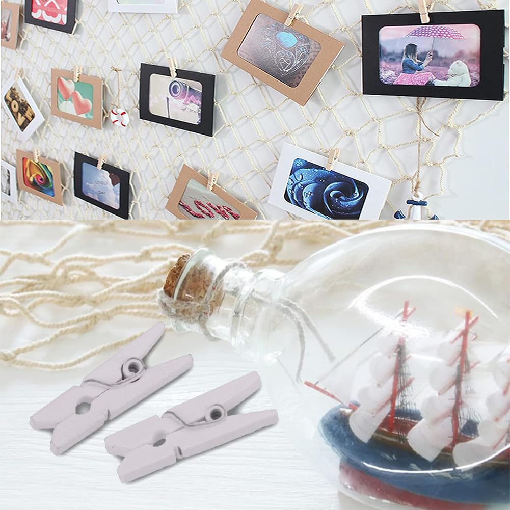 Filet De Pêche Décoratif 200x100cm Avec 40 Clips & 20 Clous - Kit Photo Mur Bohème Pour Anniversaire, Mariage & Fêtes