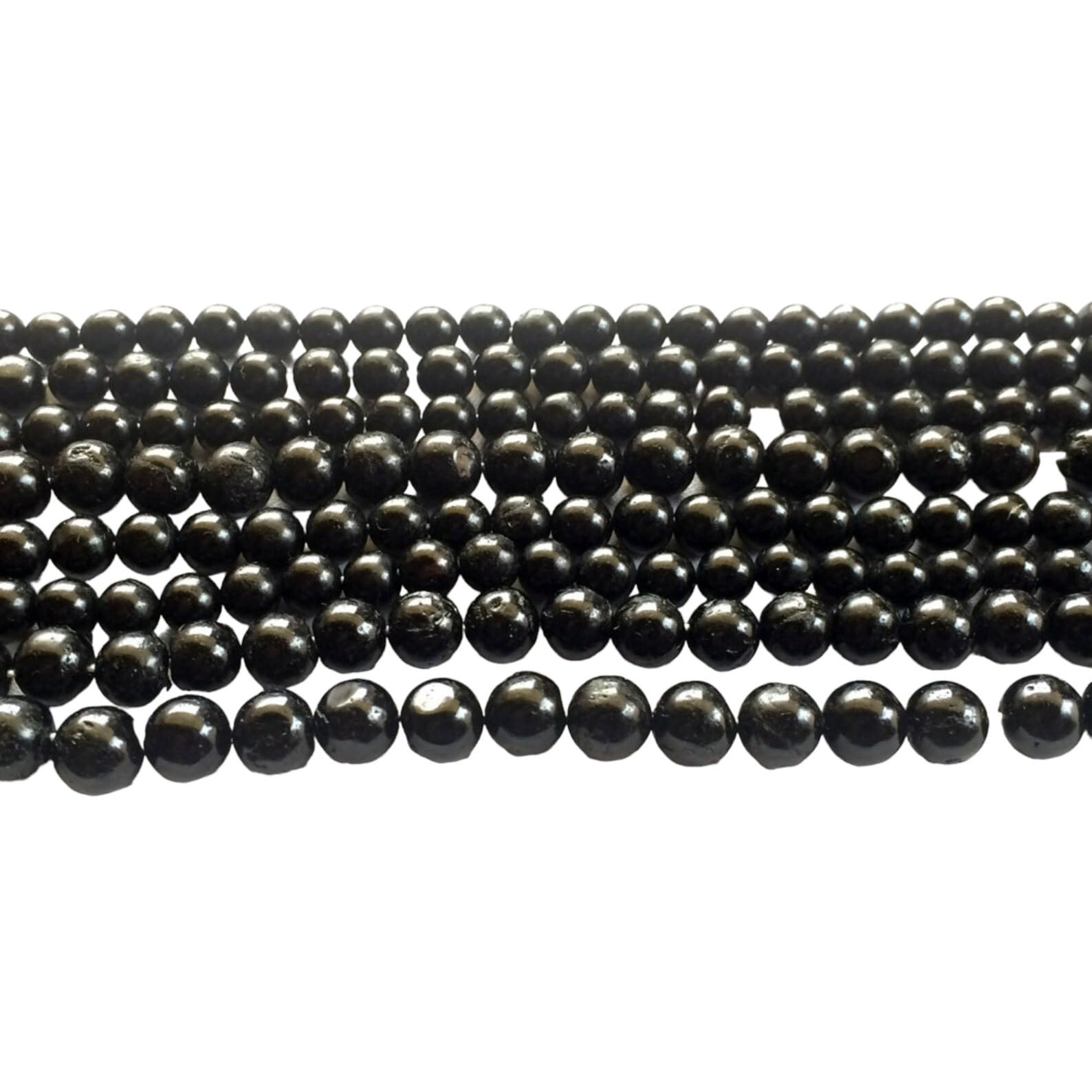 Perles de tourmaline noire 5,5 mm pour la création de bijoux uniques