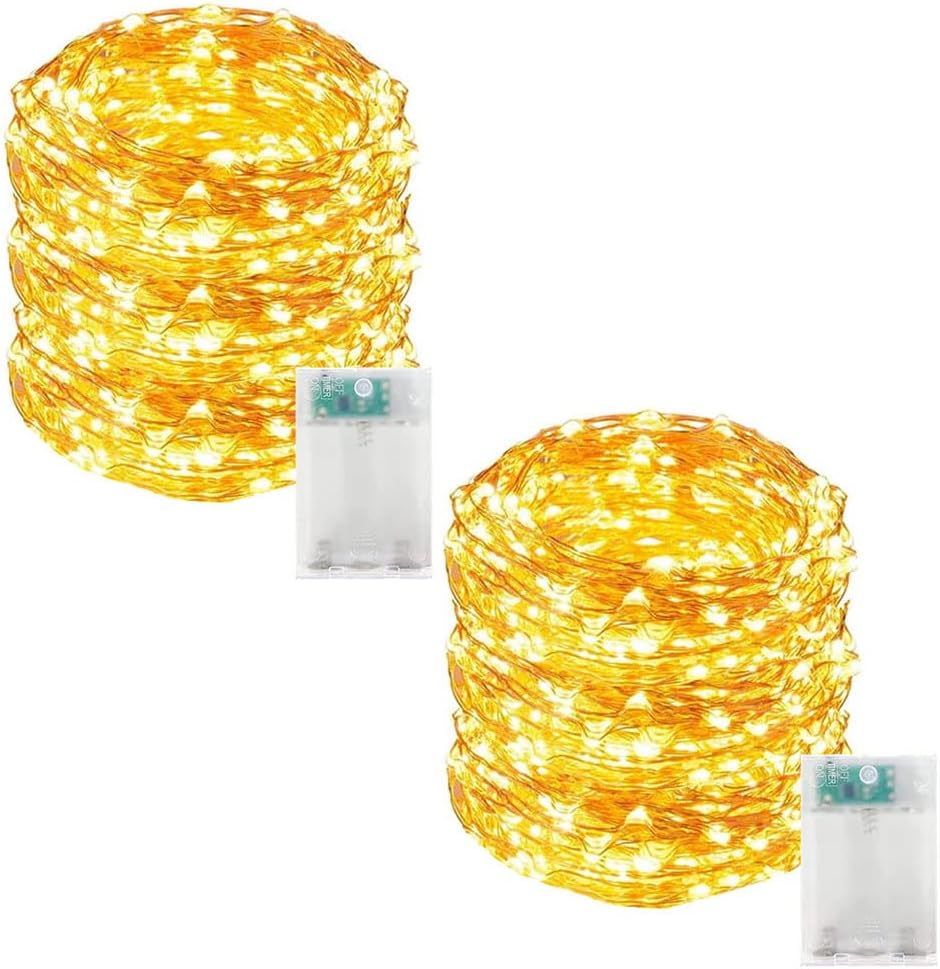 Stringhe Luci LED 2 Pezzi 10m 100 LED Bianco Freddo - Impermeabili IP65 Con Telecomando E Timer - 5