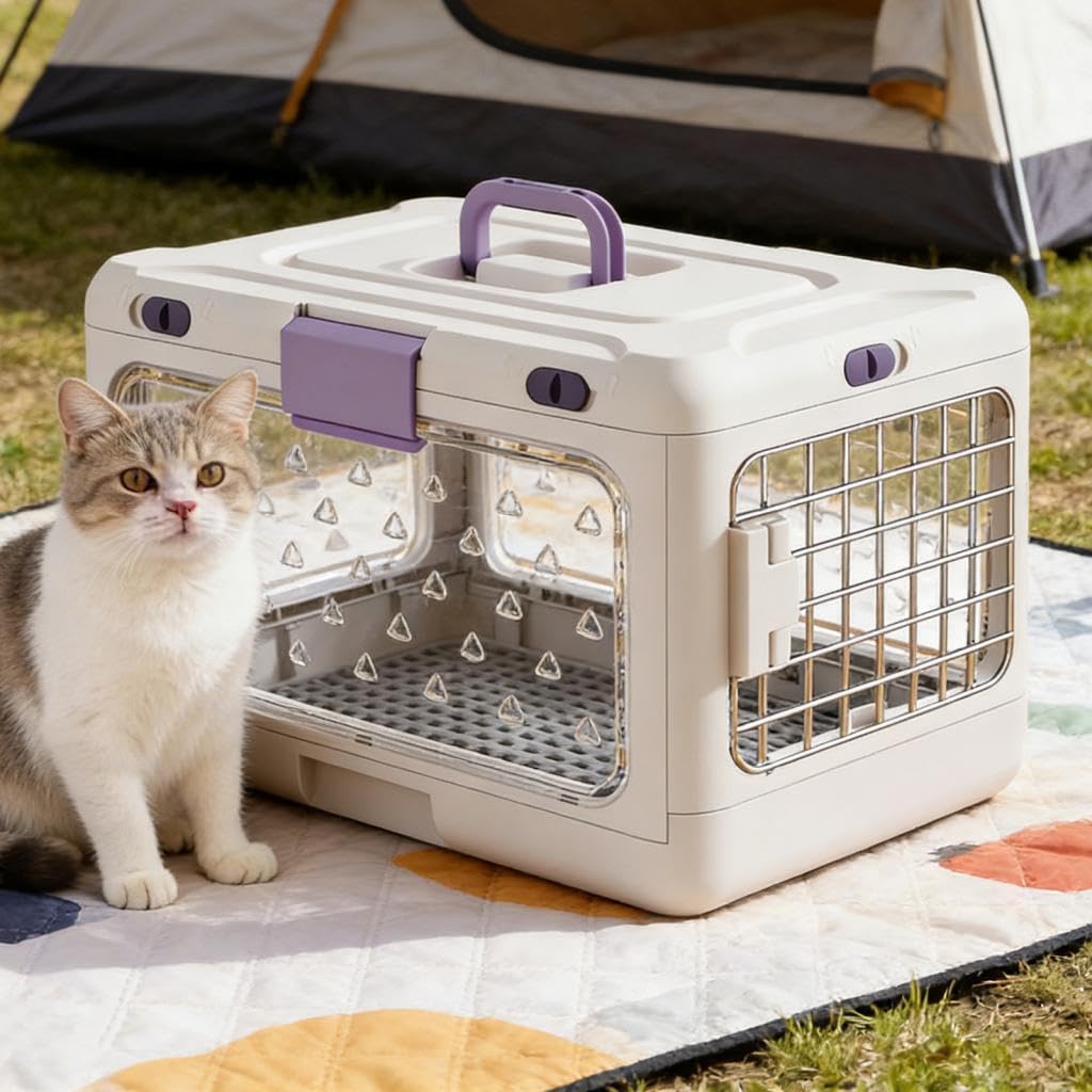 Jaula Plegable Transparente para Cachorros Y Gatos, Jaula Portátil para Perros Y Gatos, para Cachorros Y Conejos.