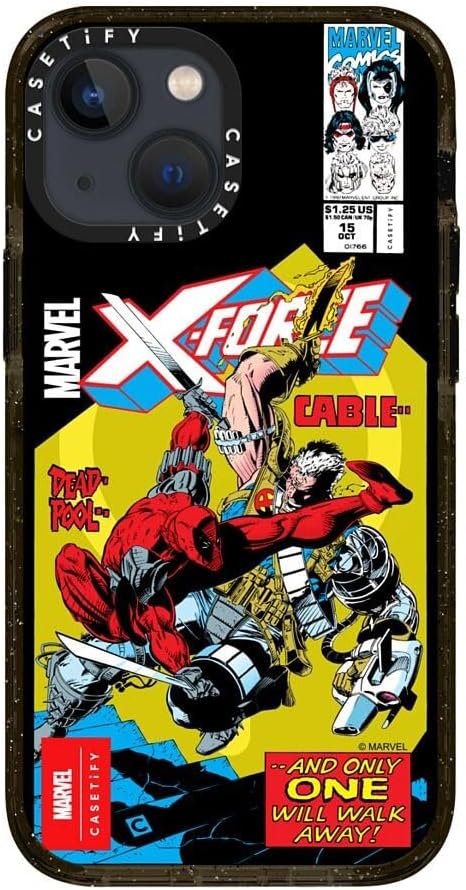 CASETiFY Impact iPhone 13 Mini Case [Deadpool & Wolverine Co-Lab / 6.6ft Drop Protection/Magsafe] - Comic Book Cover Case - Clear Black