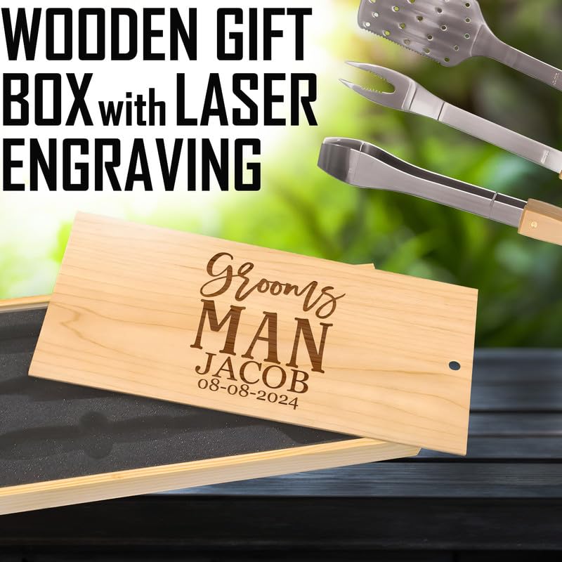 Set personalizado de parrilla en caja de madera miniatura 4