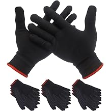 10 Pairs Non-slip Nylon Working Gloves Anti-Static Labor Vinyl Wrap Gloves for Building Application Wrap Decal Applications Black