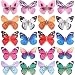 20 Pieces Assorted Colors Pack Glitter 90S Butterfly Hair Clips Mini Small Claw Snap Clasp Pins Barrettes Alligator Clamps Head Accessories Wedding Bridal Hair Styling Bows for Kids Girls Teens Women