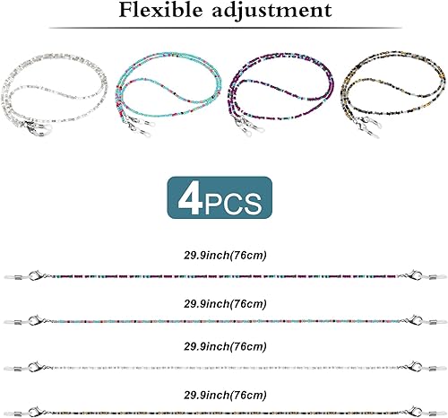 Miniatura 2 de ONESING 4-10 Pcs Eyeglass Chains for Women Eyeglasses String Holder Glasses Strap Eyewear Chain Glasses Cord Lanyard Gift