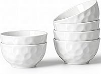 HOMBENE Porcelain Ice Cream Bowls Set of 6, 4.5 Inch Dessert Fruit Soup Bowls, Oven Microwave Dishwasher Safe, Stackable Kitchen Essentials