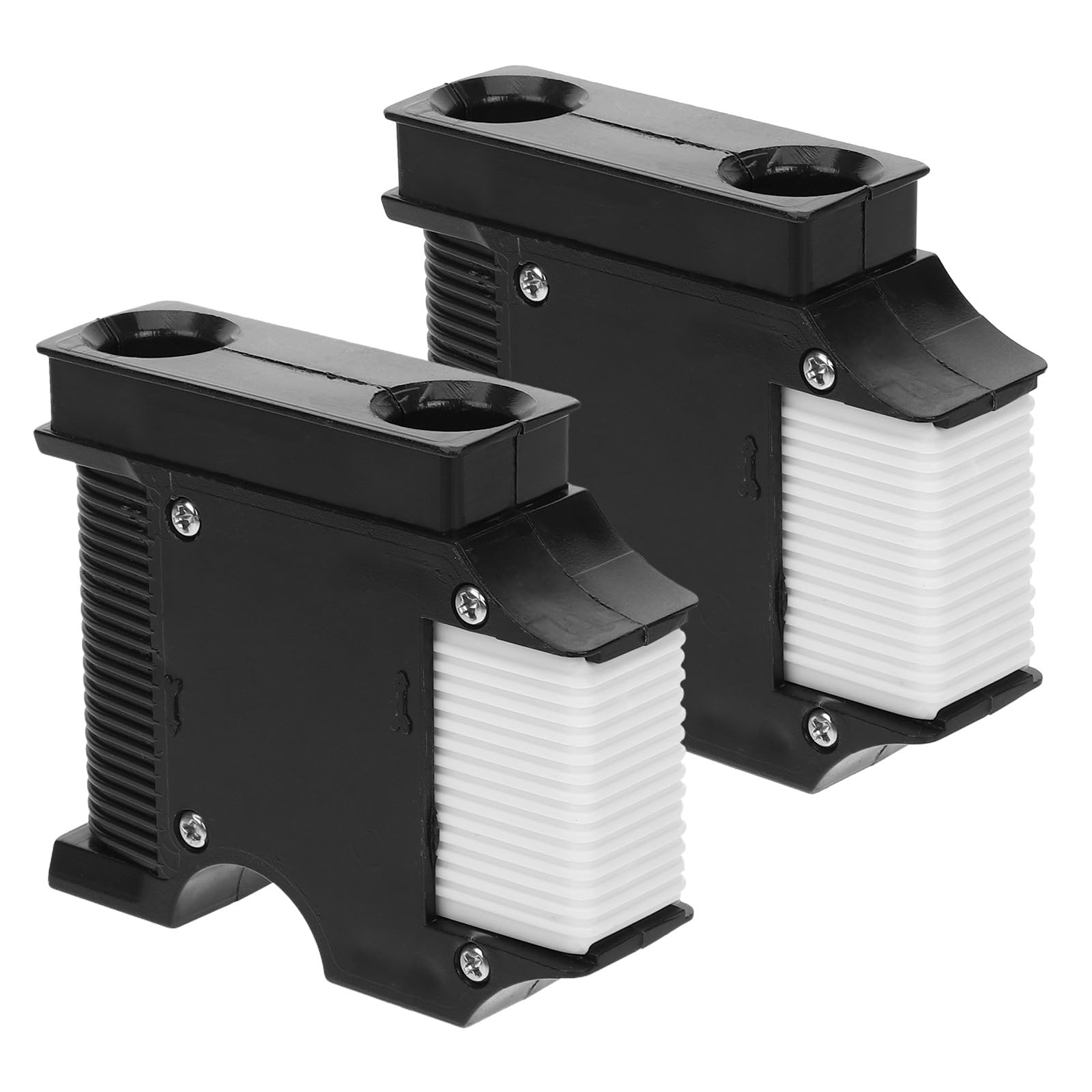 Supports de Fixation pour Pare-Battages Bateaux 2 Pièces Noir et Blanc en Matériau Marin, Crochets Robustes pour Défenses Marines et Amarrage, Accessoires pour Plaisanciers