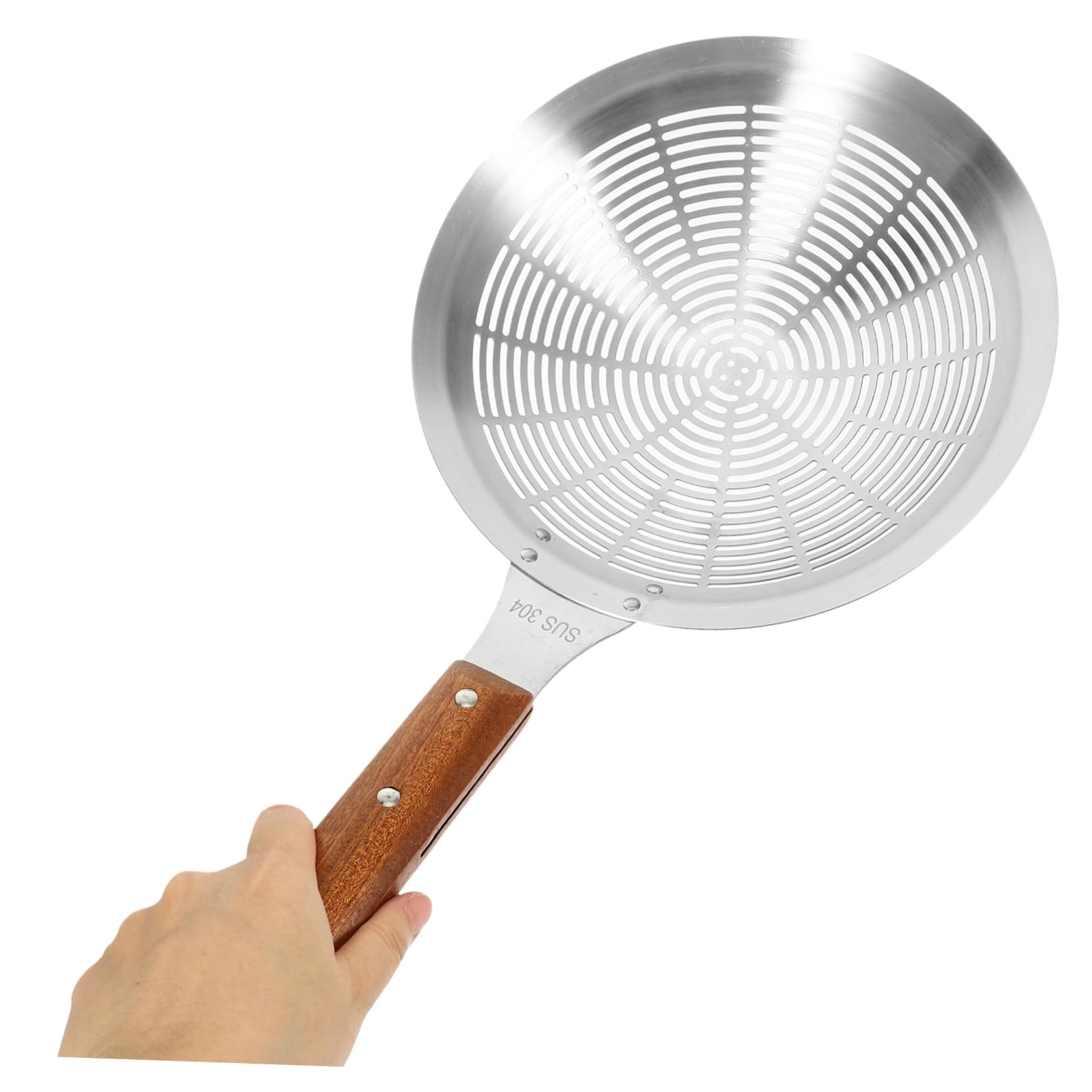Alipis Edelstahl Skimmer Schöpfkelle Schlitzlöffel Sieblöffel mit Ergonomischem Griff Vielseitiger Küchensieb für Gemüse Pasta Pommes Robust und Langlebig Leicht zu Reinigen