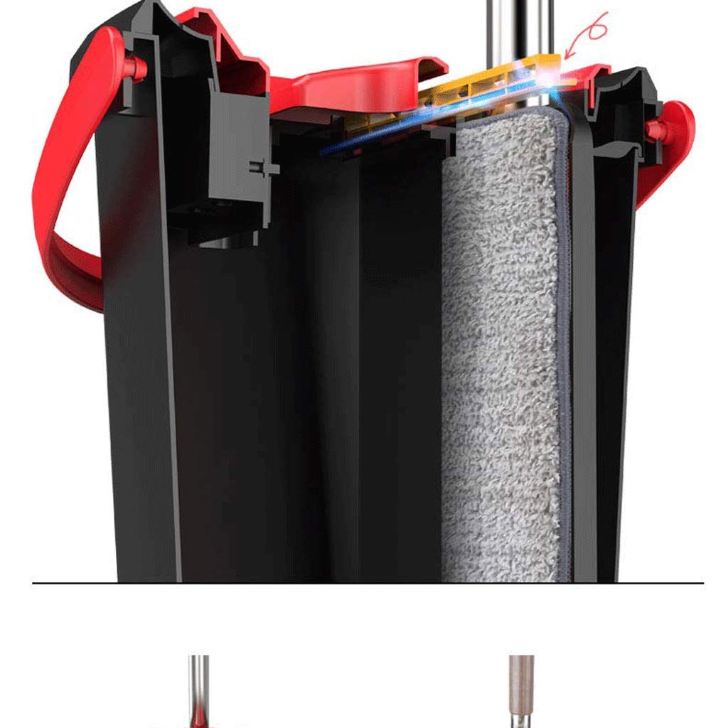 Sistema di pulizia per pavimenti con mocio in microfibra - Cuscinetti lavabili perfetti, Piastrelle in laminato Asciutto Bagnato Riutilizzabili Mop per la polvere, Pareti, Vinile, Giorno della