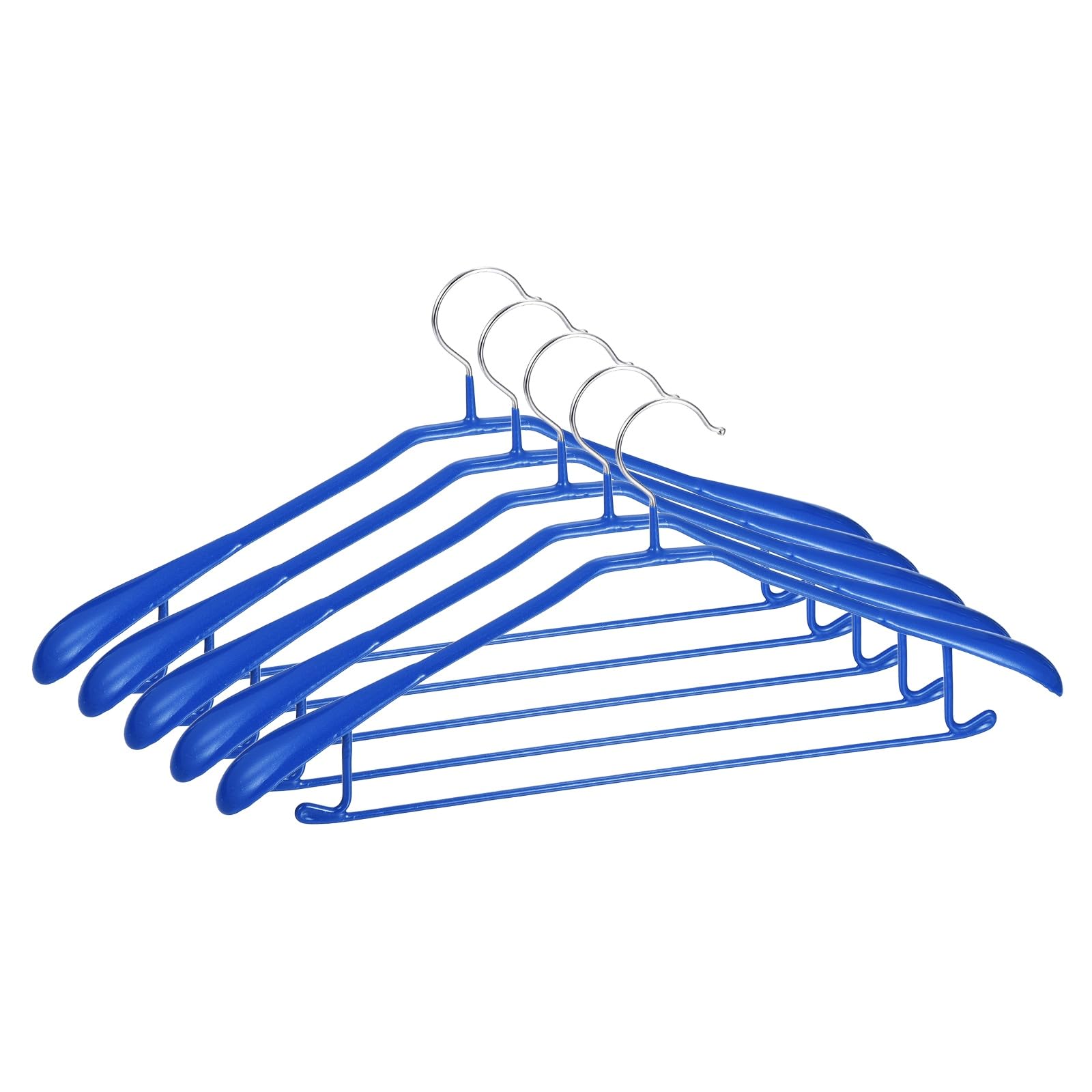 sourcing map 5 Pcs Sweater Hangers, 18 Inch Padded Blouse Hangers for Women's Clothing No Shoulder Bump Built-in Shoulder Hook, Clothes Hanger for Shirt, Suits, Coats, Jackets, Dark Blue