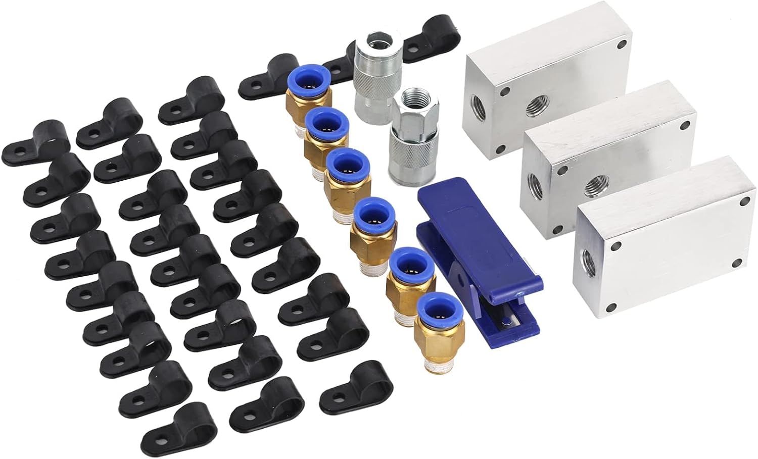 FORNAX Air Line Kit with14-Piece Air Push To Connect Kit, 100ft 1/2 inch OD Nylon Tubing, Air Piping System Industrial Type Quick Connect Coupler and Plug - Image 7