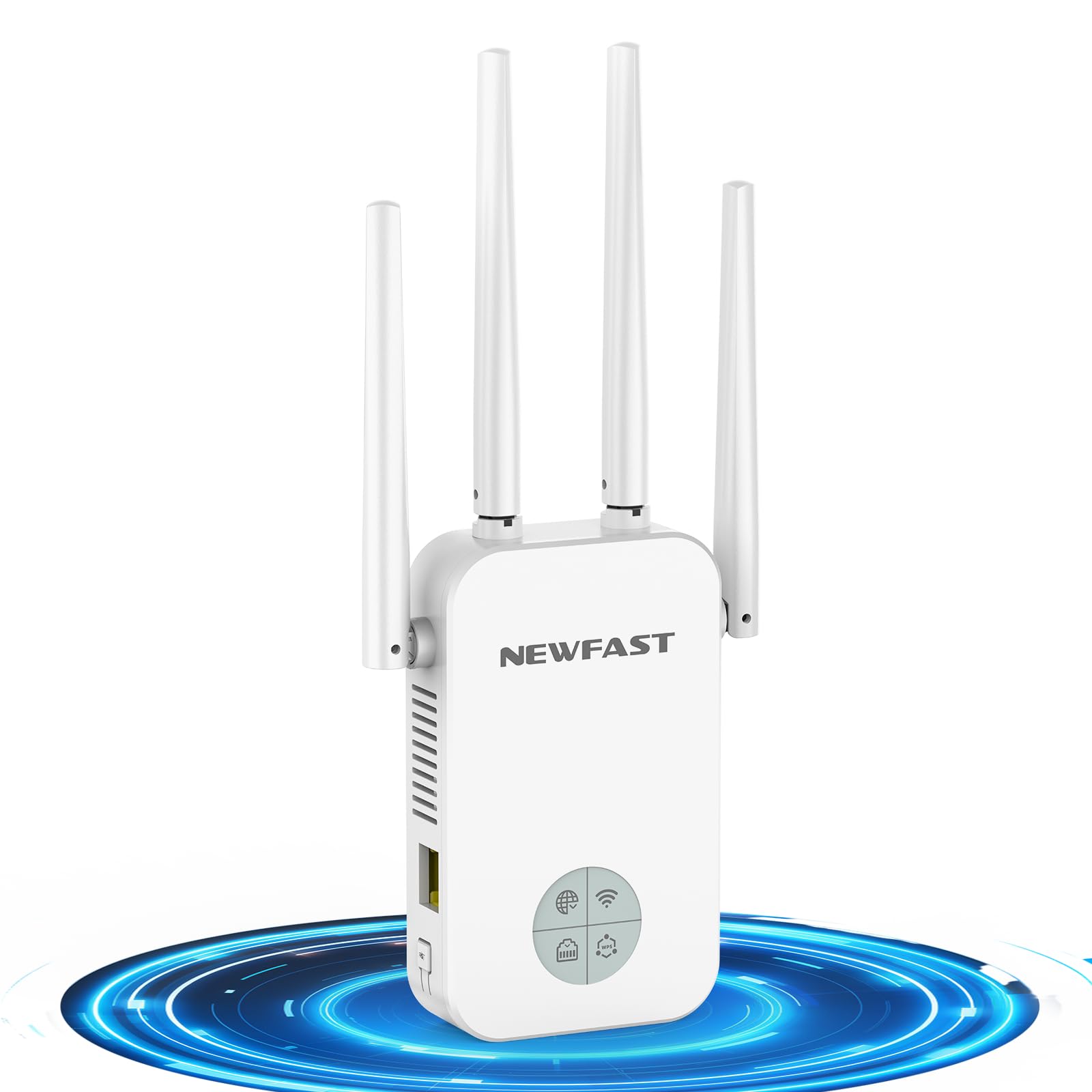 NEWFAST Répéteur WiFi Puissant sans Fil RE523-W, 1200Mbps Repetiteur WiFi | Double Bande 5GHz & 2.4GHz Amplificateur WiFi avec Répéteur/AP/Routeur Mode, Compatible Toutes Les Boîtes Internet