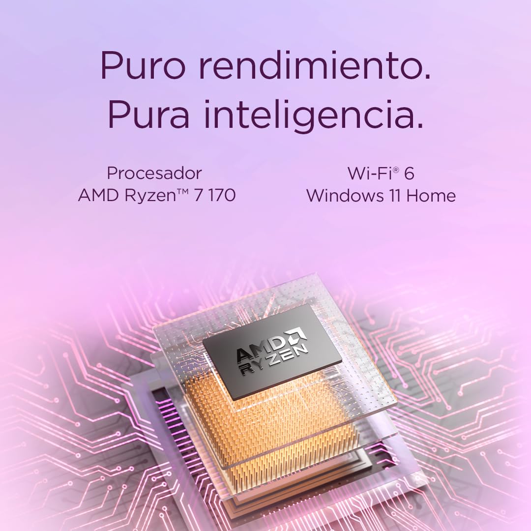 Lenovo IdeaPad Slim 3 Gen 10 – Ordenador Portátil 15.3" WUXGA (AMD Ryzen 7 170, 16 GB RAM, 1 TB SSD, Wi-Fi 6, USB-C, Windows 11 Home) Teclado QWERTY Español - Gris Luna