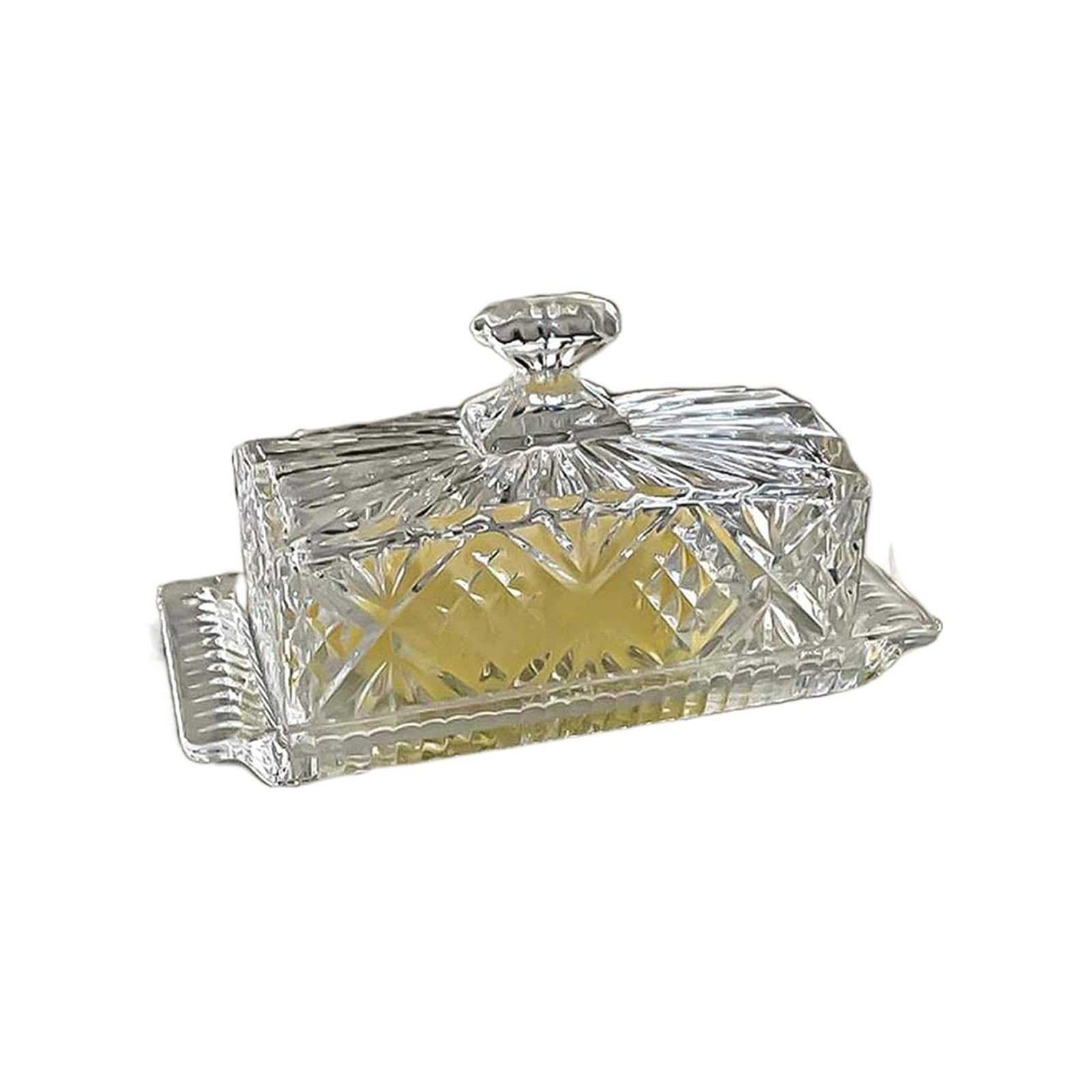 Generisch Klare Glas-Butterdose mit Deckel zur Aufbewahrung von Lebensmitteln auf der Arbeitsplatte (transparent)