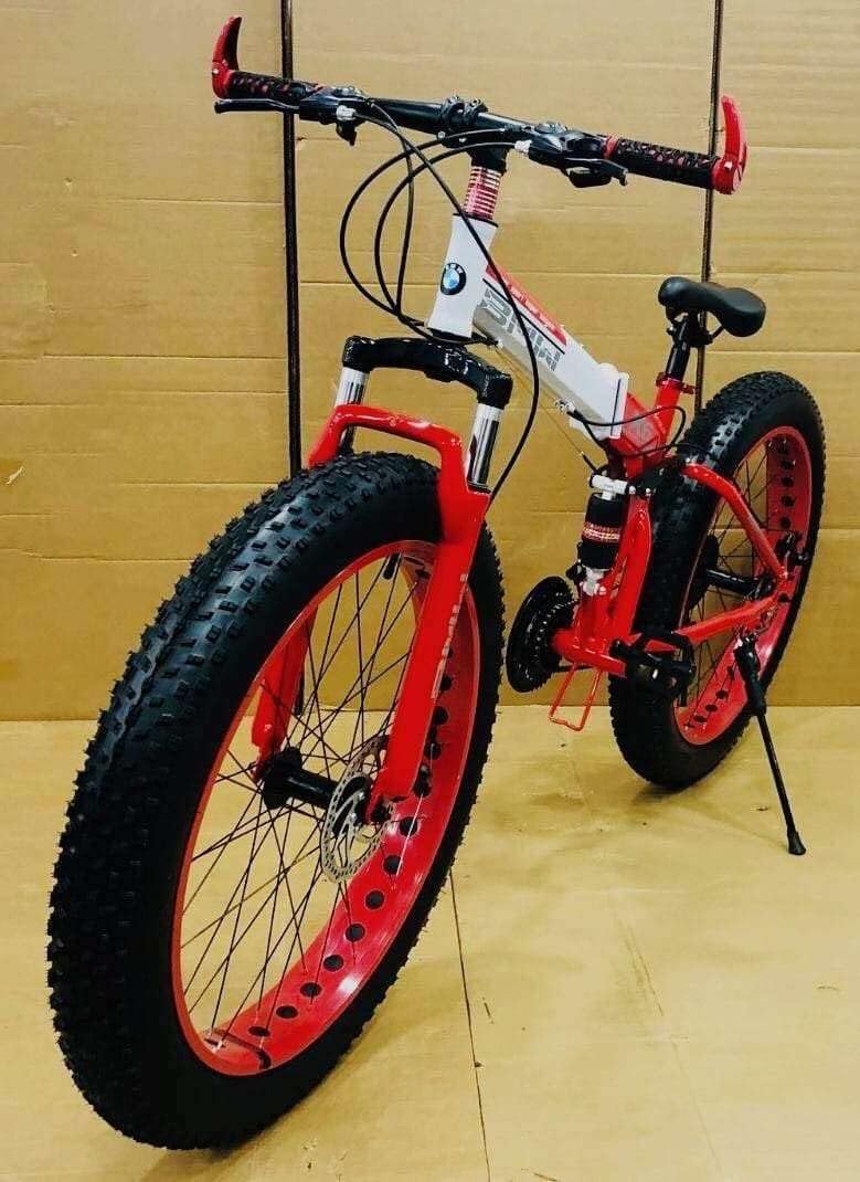 Sunspeed Unisex Folding B.M.V Mountain Bicycle |Foldable Gear Cycle with 21 Speed Gear & Double Disc Brake, Fat Tyre | Red, 26 Inch, Dual (B0D9Y2RQRT) Amazon Price History, Amazon Price Tracker