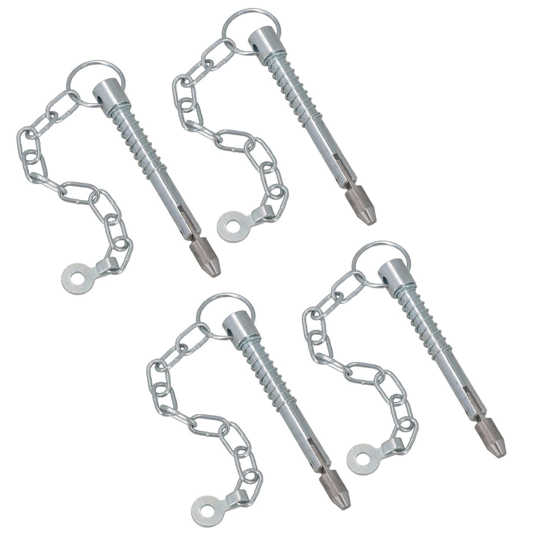 Spring Loaded Sword Pin With Chain Retaining Cotter Pin 12.5mm x 150.5mm 4pc
