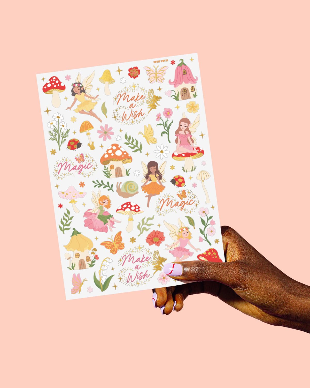 xo, Fetti Woodland Fairy Temporary Tattoos - 84 Foil Styles | Magical Princess Birthday Supplies, Forest Baby Shower Decorations, Girls Garden Accessory