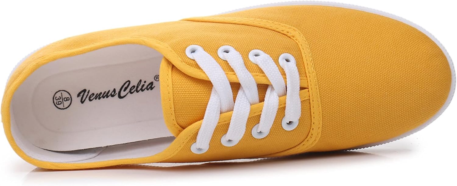 VenusCelia Women's Rainbow Lace Up Sneaker Shoes - Image 4