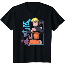 Kids Naruto Shippuden Kanji Frame Colorful Anime T-Shirt