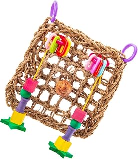 Ipetboom Brinquedos Para Animais De Estimação Brinquedos Para Mastigar Rede De Escalada Para Papagaios Rede Suspensa Para Papagaios Brinquedo Para Mordidas De Pássaros Brinquedos Para