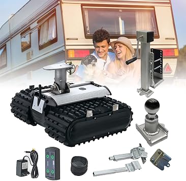 Trailer Mover, 450kg Load Capacity Electric Trailer Dolly, Motorised Camper Trolley Kit, Camper RV Caravan Boat Trailer Jack for All Terrain D C