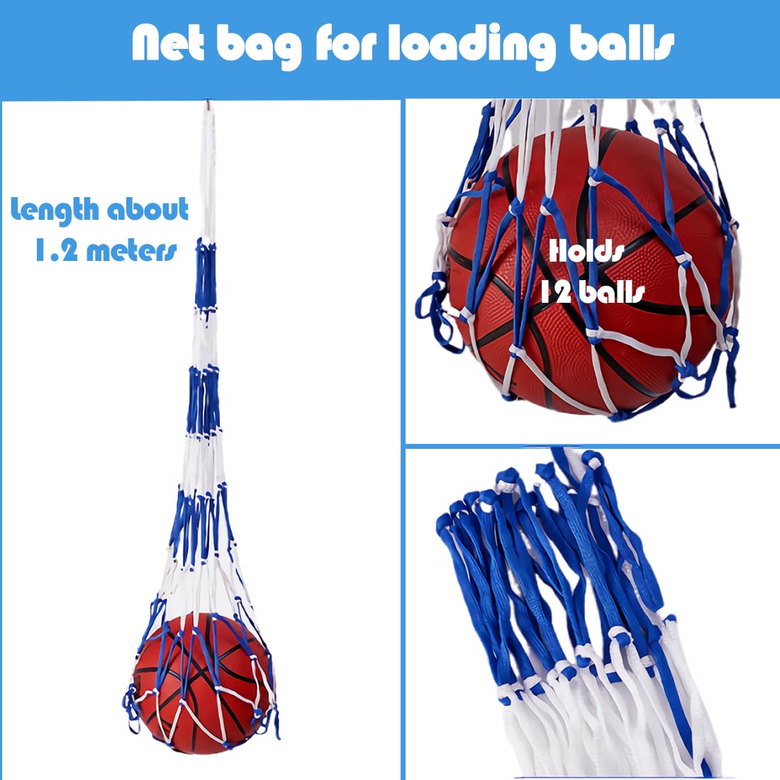 CATOR Filet Pareballon Sac à Foot et Basket Réutilisable 1-12 Ballons, Nylon