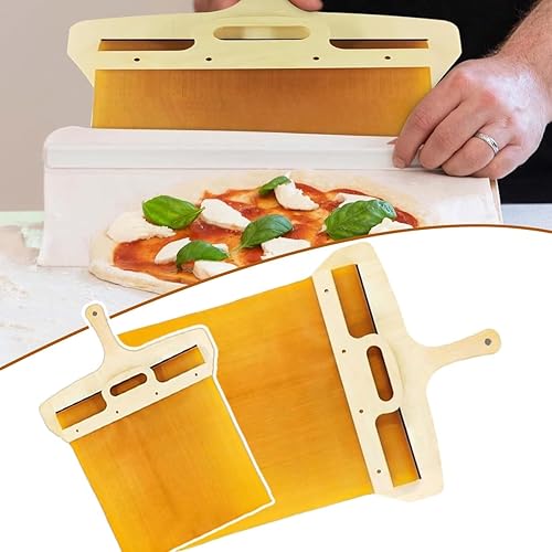 Pala de pizza deslizante de cocina con asa, cáscara de pizza deslizante antiadherente, cáscara de pizza deslizante inteligente, cáscara de pizza que