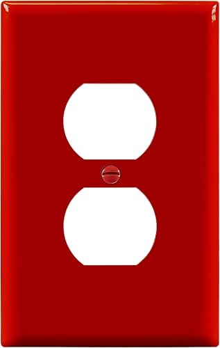 Miniatura 20 de ENERLITES Placa de pared dúplex para tomacorriente, cubierta de toma de corriente eléctrica, acabado brillante, tamaño mediano de 1 banda, 4.88" x