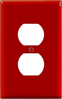 ENERLITES Duplex Receptacle Outlet Wall Plate, Electrical Outlet Cover, Mid-Size Size 1-Gang 4.88" x 3.11", Unbreakable Polycarbonate Thermoplastic, UL Listed, 8821M-R, Red