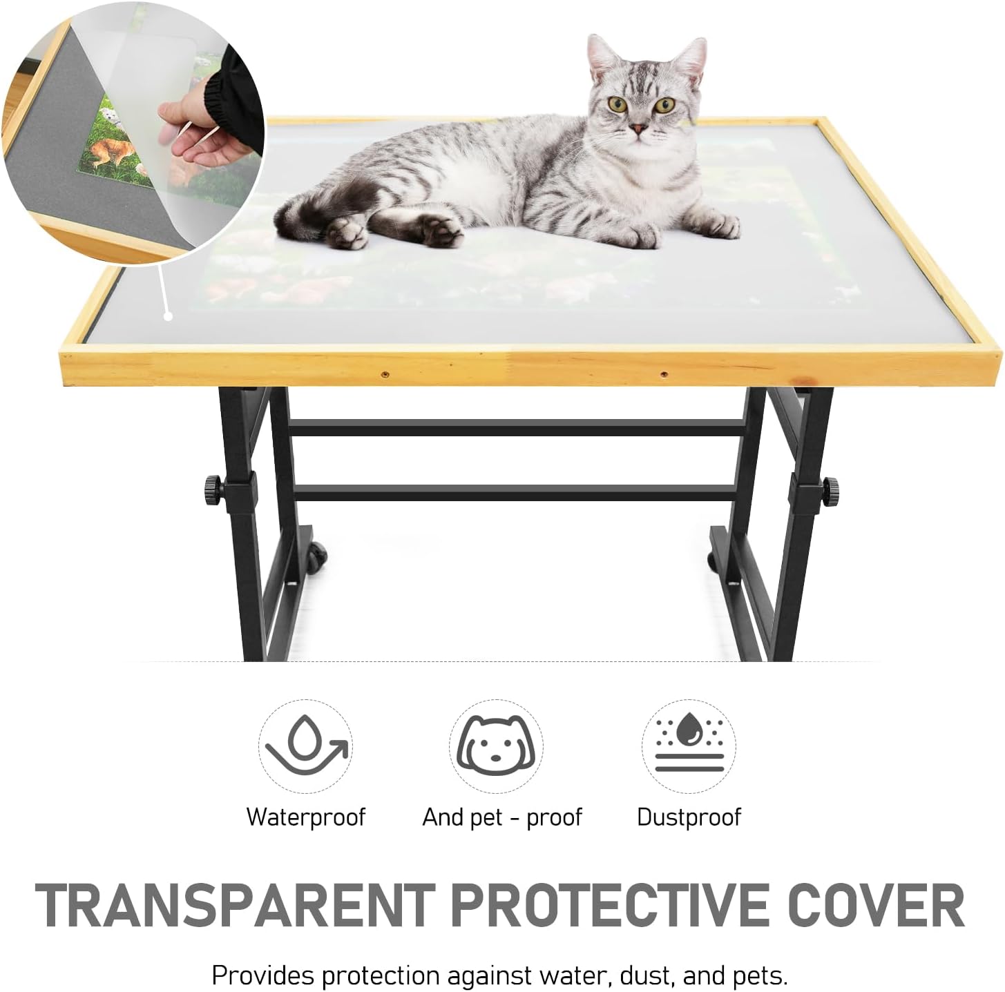 BuilderButler 2000 Pieces Puzzle Table with Wheels, with Drawers and Cover, 40.16"x28.5" Adjustable Height & 45° Tilting, Puzzle Board for Adults