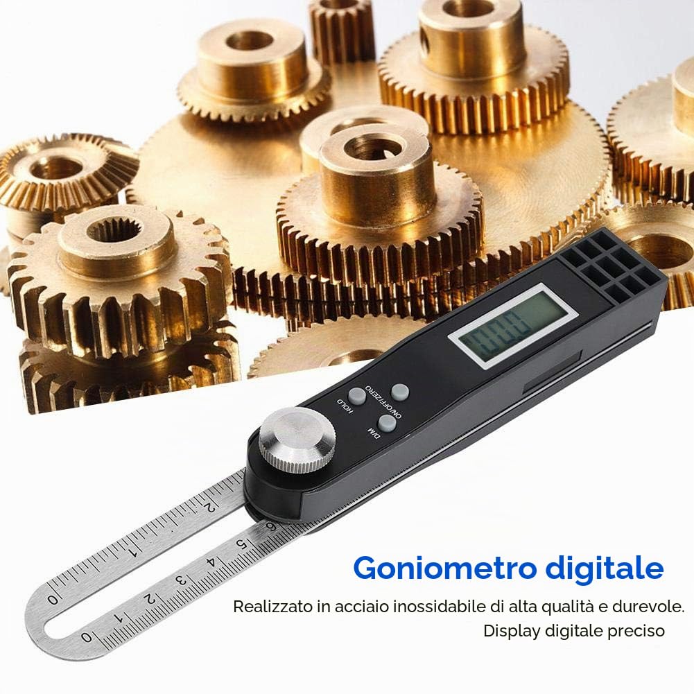 Goniometro Digitale Display Digitale T Attività Goniometro Angelo Righello 0~360 ° Positioning Ruler Angle Materiale Acciaio Inossidabile