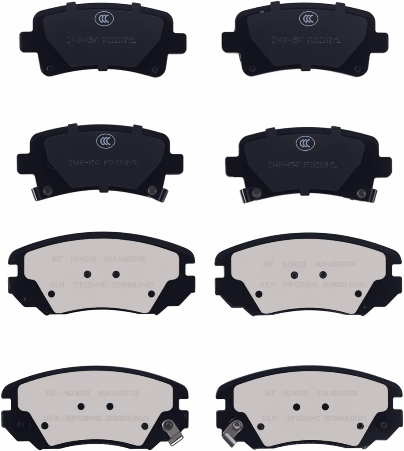 Replacement for Front and Rear Premium Ceramic Brake Pads 2013-2016 Malibu 2014-2020 Chevy Impala(D1421 D1430)