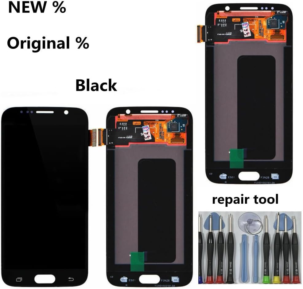 5.1"" AMOLED Original for Samsung Galaxy S6 Display Touch Screen Digitizer Assembly S6 G920A G920P G920V G920i G920FD LCD Screen Replacement (Black)