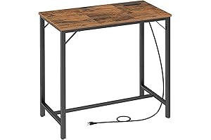 Rustic and Modern High Bar Table with Convenient USB Charging Station