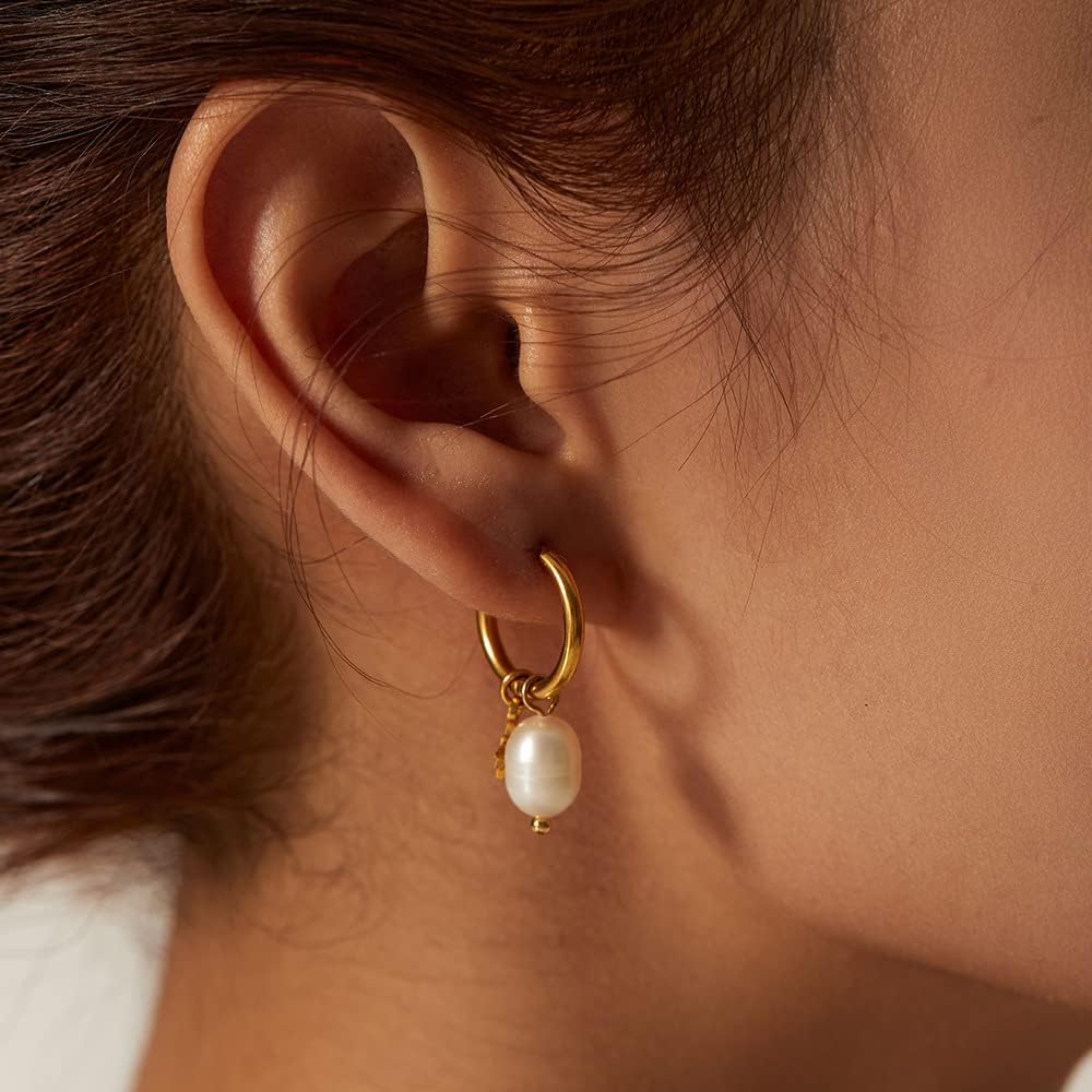Women Long Tassel Freshwater Pearl Stud Earrings Gold Plated Earrings S925 Hypoallergenic Jewelry Birthday Gift Valentine Gift for Her