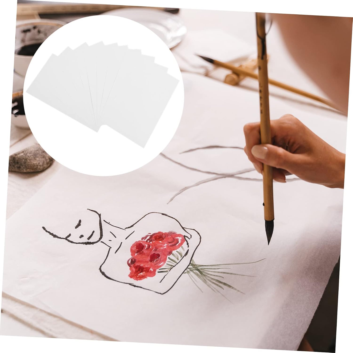Beatifufu 10sheets Multi-Function Rice Paper for Calligraphy and Painting Blank Xuan Paper for Chinese Art and Ink Writing Practice