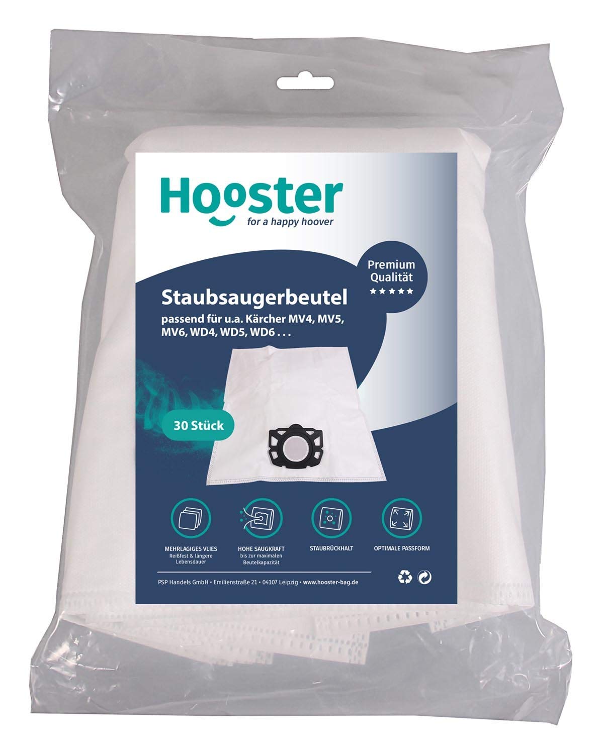 30 Stück Staubsaugerbeutel passend für Kärcher WD 6P / WD6P / WD-6-P Premium Renovation
