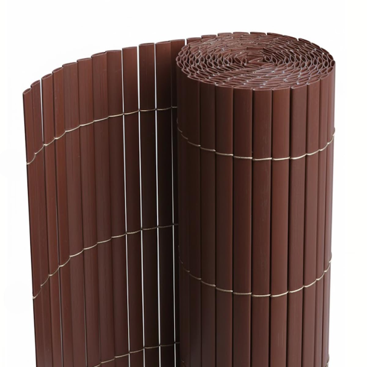 PEGANE Canisse Brise Vue en PVC Tube Plat,Clôture Protection pour Jardin terasse Balcon Coloris Marron foncée - Hauteur 100 x Longueur 300 cm 1700g/m2