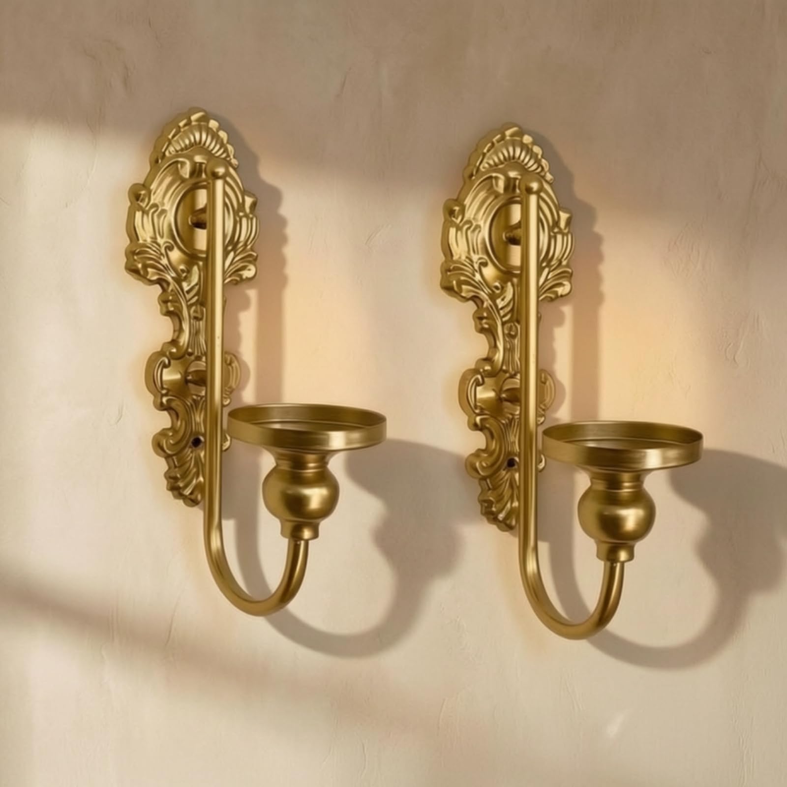 Qianly 2 Piezas Canlabro Pared Elegante Aplique Pared Resistente Canlabro con Base para Salón
