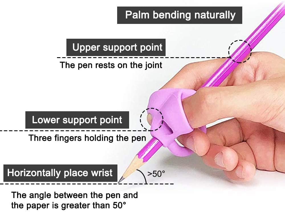 NIYANETAIL Soft Silicone Pencil Gripper for Kids β Writing Pencil Holder, Pen Holder, Finger Grip Handwriting Aid (Multicolor, Pack of 3) 1