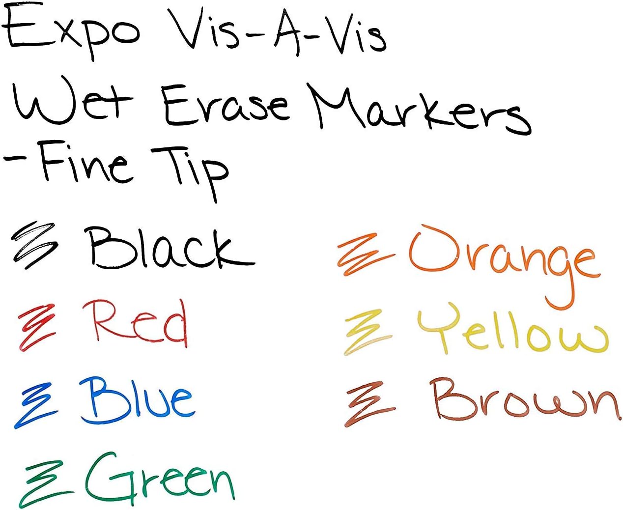 EXPO 16078 Vis-A-Vis Wet-Erase Overhead Transparency Markers, Fine Point, Assorted Colors, 5 Packages (8-Count)