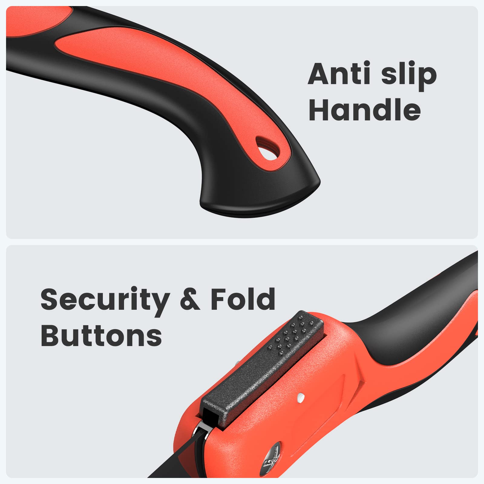 Seghe Pieghevole da Potatura 24cm, Seghe da Giardinaggio, Seghetto a Mano, lama in acciaio SK5 per il taglio di alberi, giardinaggio, campeggio, PVC, impugnatura antiscivolo con blocco di sicurezza