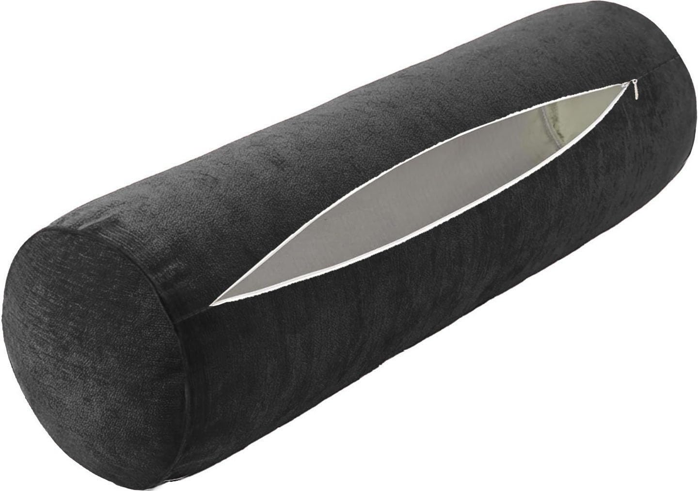 Neck Roll Pillow Case Cover Only - Cervical Pillowcovers with Zipper Cylinder Soft Bolster Pillowcases for Cylindrical Cushion(22,2pcs:40x15cm/16x6")