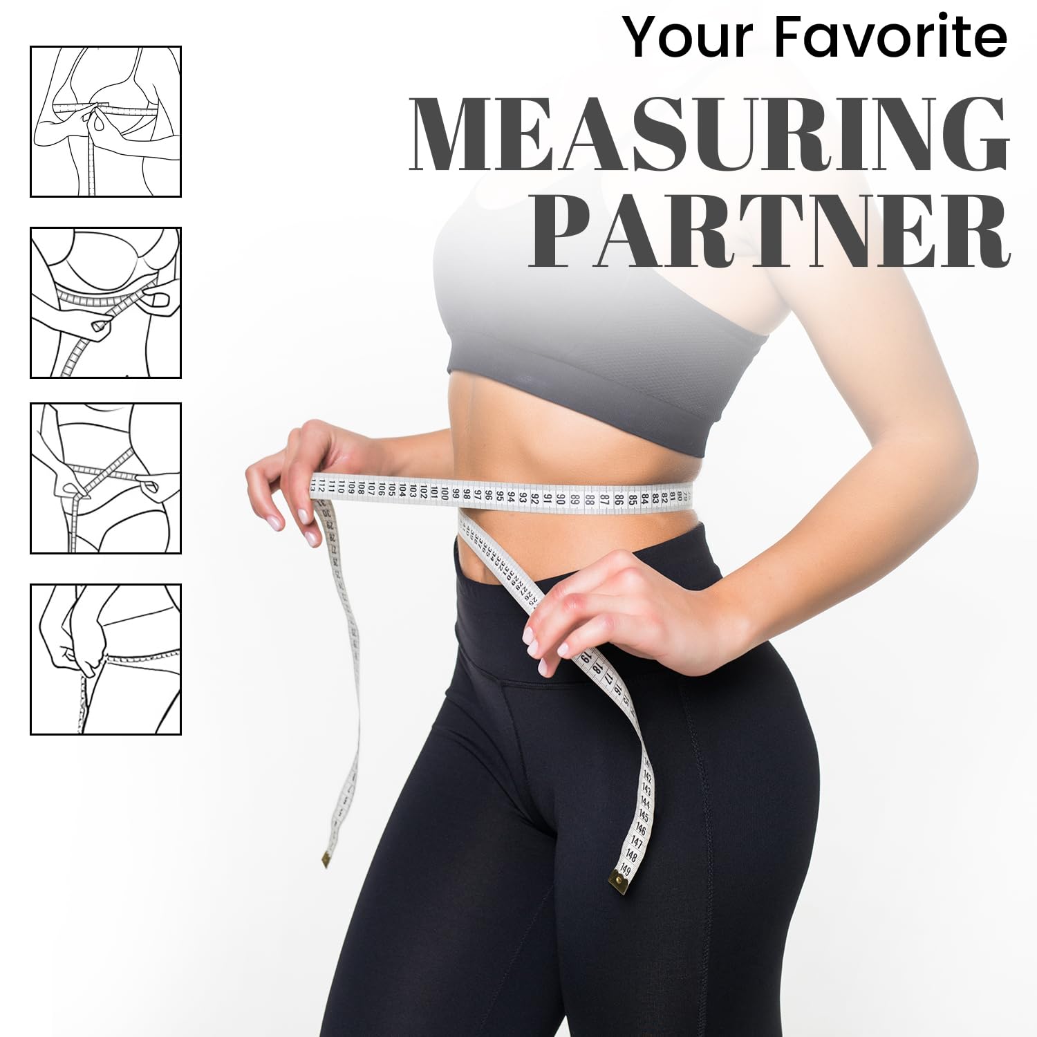 Tape Measure Body Measuring Tape 9 Pack Soft Fabric Measuring Tape for Sewing Cloth Measurement,Double Scale Tailor Ruler for Weight Loss (White)
