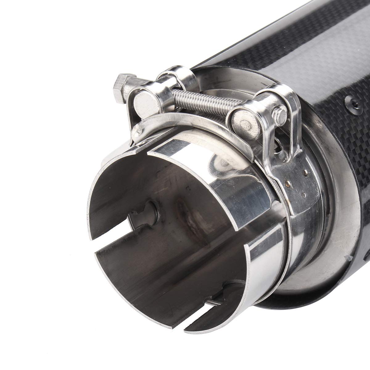 Końcówka wydechowa, uniwersalna stylizacja samochodu rura wydechowa 2,5 cala 63 mm - wejście 89 mm - wylot polerowany włókno węglowe włókno węglowe ogon rura wydechowa ogon rura tłumika