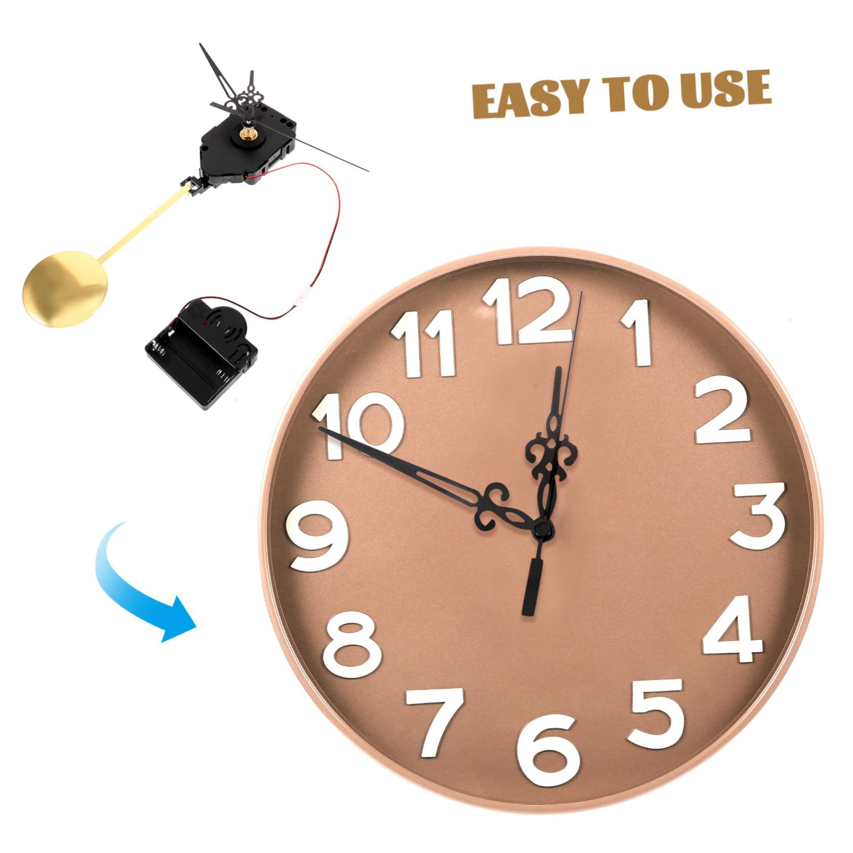 NUOBESTY 3 Sätze Teile des Wanduhrmechanismus Hände hängendes Uhrwerk großes Uhrwerk Bausatz für den Mechanismus Einer Wanduhr Austausch des Uhrwerks für Wanduhren 1 Satz